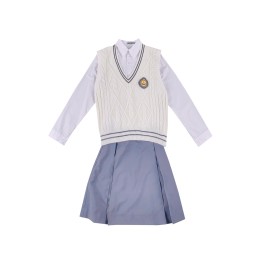 訂製白色V領馬甲女裝馬甲    設計英倫風針織毛衫馬甲    米白色馬甲    英倫校服制服生產商      SSU-012 訂製白色V領馬甲女裝馬甲    設計英倫風針織毛衫馬甲    米白色馬甲    英倫校服制服生產商      SSU-012